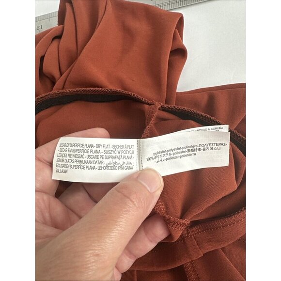 Zara Womens Knit Straight Leg Pants Size S Brown Stretch 5039 369 658 Going‎ Out - Picture 9 of 11